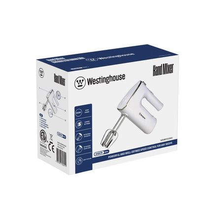 Batidora de Mano Westinghouse WKHMYD13WH | 5 Velocidades | Blanca