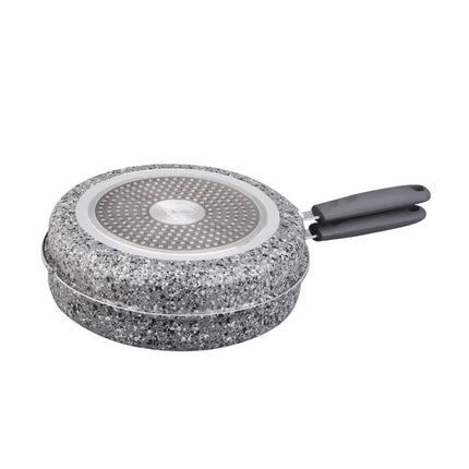 Sartén doble para tortilla Westinghouse | 24 cm | Aluminio fundido | Revestimiento mármol gris