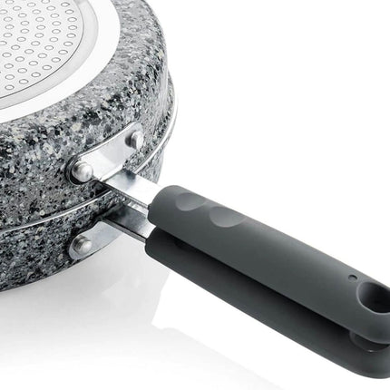 Sartén doble para tortilla Westinghouse | 24 cm | Aluminio fundido | Revestimiento mármol gris