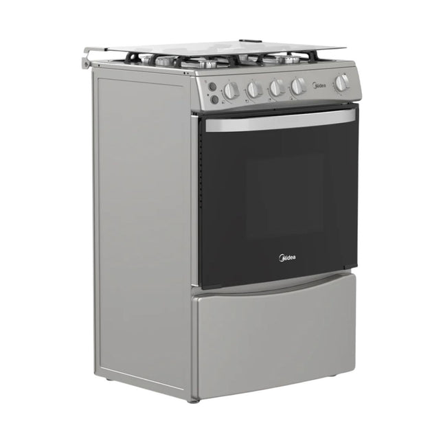 Cocina a Gas Midea MGS24F1LGAGG-CA | 24" | 4 Quemadores | Parrillas de Hierro Fundido | Acero Inoxidable