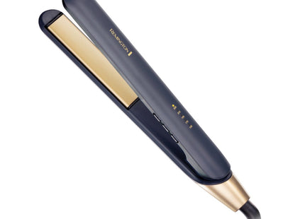 Alisadora Remington Sapphire Luxe S5805-110F | Cerámica Avanzada con Zafiros Reales | 230 °C | Control Digital | Azul Marino Champagne