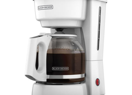 Cafetera Black + Decker CM0916W | 12 Tazas | Jarra de Vidrio Duralife™ | Filtro Permanente | Placa Antiadhente | Color Blanco | 900W