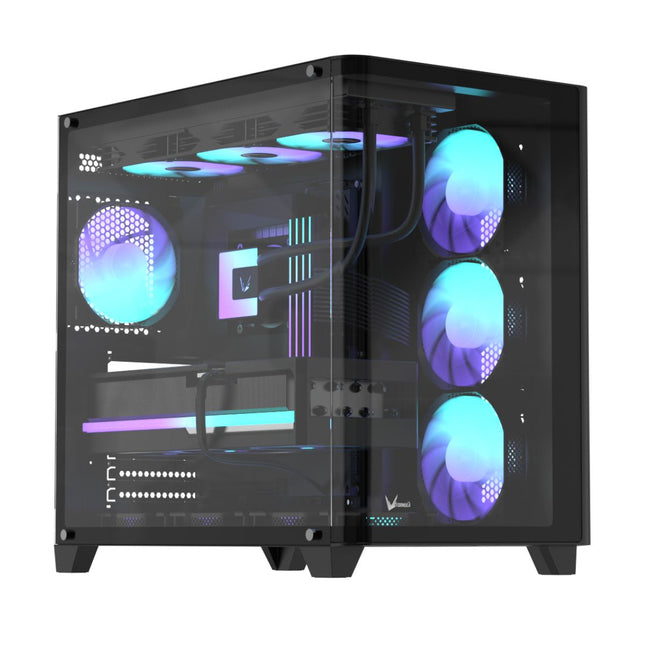 Case ARGB Formula V Line Crystal U2 Floe Black 4711401663782 | Mid Tower | ATX Micro-ATX Mini-ITX | RGB | 4 Ventiladores ARGB 120mm