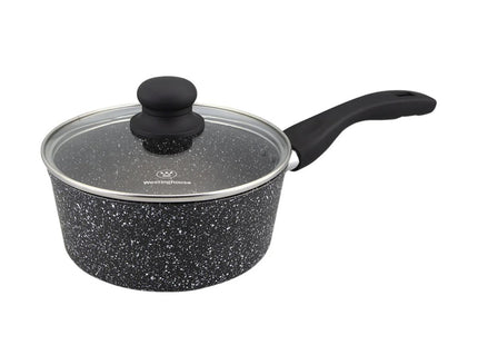 Olla 20 cm Westinghouse WCSP0009020MBB | Con tapa | Acabado mármol negro | Antiadherente