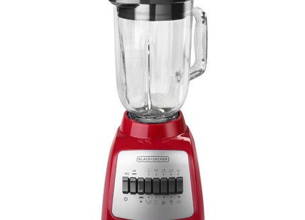 Licuadora Black + Decker BLBD210GR | 10 Velocidades | 550W | Jarra de Vidrio 1.25L | Función Pulso | Roja