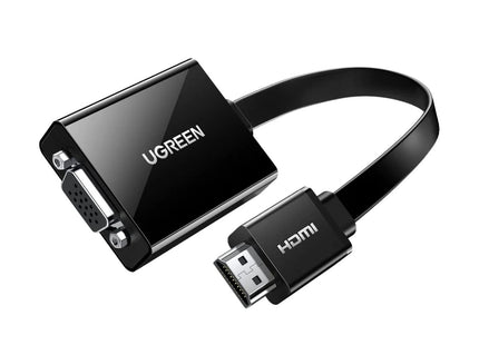 Adaptador HDMI a VGA UGREEN MM103 negro con cable de 0.16m vista frontal