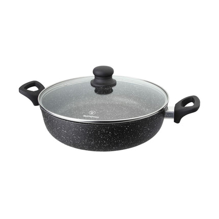 Cacerola Baja con Tapa Westinghouse WCCC0009L32MBB | 32 cm | Mármol Negro | Antiadherente