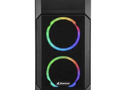 Case Sharkoon V1000 RGB Media Torre | Micro-ATX | Vidrio Templado | 3 Ventiladores RGB | Negro