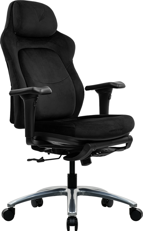 Detalle del respaldo ergonómico con soporte lumbar automático VluxErgo de silla gamer Formula V Line