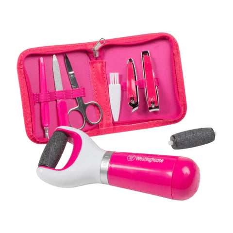 Removedor de Callos Westinghouse WH1172 | Set Pedicure y Manicure | 9 Piezas | Pulidora 360°