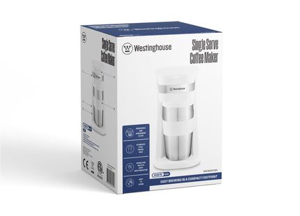 Cafetera Individual Westinghouse WKCMGO11WH | Blanca | Incluye Mug Térmico