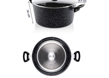 Cacerola Westinghouse WCCC0009028MBB | 28 cm | Mármol Negro | Con Tapa | Antiadherente