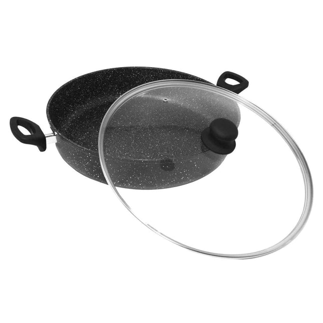 Cacerola Baja con Tapa Westinghouse WCCC0009L32MBB | 32 cm | Mármol Negro | Antiadherente