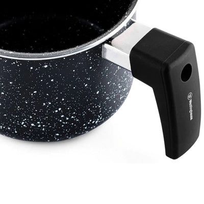 Set de 2 Ollas para Leche Westinghouse WCCS000902AMBB | 12 cm | Revestimiento tipo Mármol | Antiadherente | Color Negro