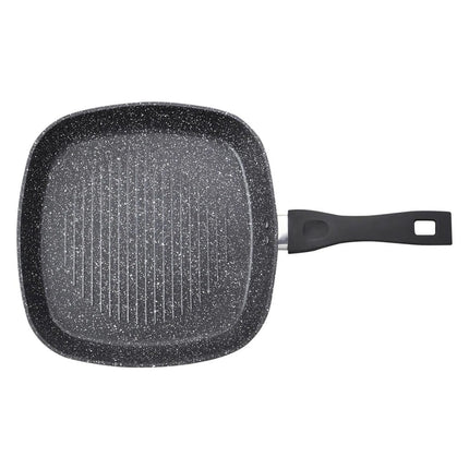Sartén Tipo Grill Westinghouse 28 cm | Mármol Antiadherente | Aluminio Forjado | Mango Ergonómico | Negro | WCFP0009G28MBB