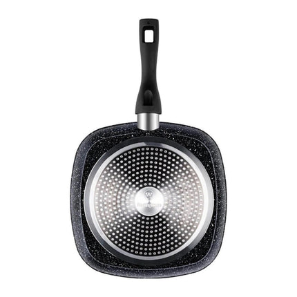 Sartén Tipo Grill Westinghouse 28 cm | Mármol Antiadherente | Aluminio Forjado | Mango Ergonómico | Negro | WCFP0009G28MBB