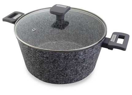 Cacerola con tapa Westinghouse WCCC0070028GGY | 28 cm | Revestimiento tipo Granito | Antiadherente | Color Gris