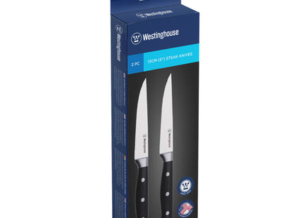 Juego de Cuchillos para Carne Westinghouse WCKF007602ABK | 2 Piezas | Acero Inoxidable | Negro