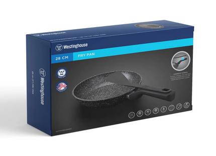 Sartén Westinghouse con Volteador Magnético | 28 cm | Aluminio fundido | Negro