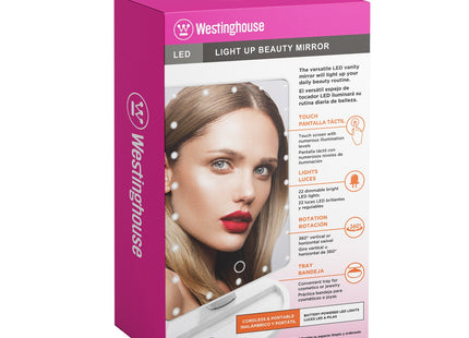 Westinghouse WH1115 Espejo de Maquillaje LED con 22 Luces Regulables, Pantalla Táctil y Rotación 360°