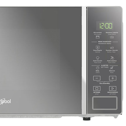 Whirlpool microondas 0.7 pies plateado acabado espejo WM1807D