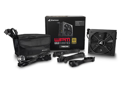 Fuente de Poder Sharkoon Shark WPM Gold Zero 750W | 80 Plus Gold | 750W | Semimodular | Negro