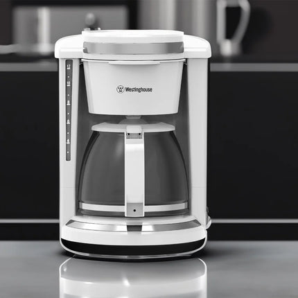 Cafetera Westinghouse WKCMYD19WH | 12 tazas | Filtro permanente | Blanca