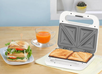 Sandwichera Westinghouse WKSMSL103 Blanca | 2 panes | Placas antiadherentes | Diseño compacto