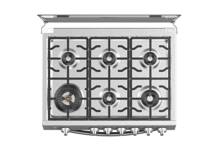 Midea Cocina de gas de 30" 6 quemadores Acero inoxidable, MGS30FS1LIFSSSF