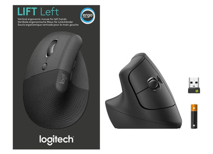 Mouse Logitech Lift Vertical Ergonomic | Inalámbrico | Bluetooth + Receptor | Para Zurdos