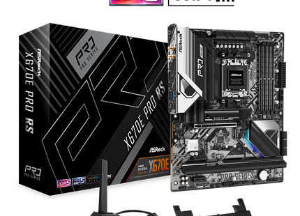 Tarjeta Madre ASRock X670E PRO RS DDR5 | ATX | AM5 | DDR5 hasta 6600+ MHz | PCIe 5.0 | Wi-Fi (según modelo)