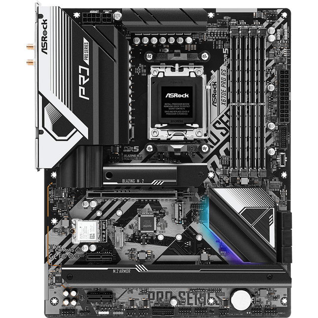 Tarjeta Madre ASRock X670E PRO RS DDR5 | ATX | AM5 | DDR5 hasta 6600+ MHz | PCIe 5.0 | Wi-Fi (según modelo)