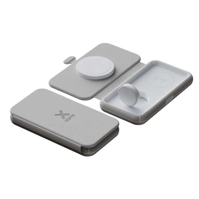 Cargador Inalámbrico de Viaje Xtorm 15W 3 en 1 Plegable, XWF31