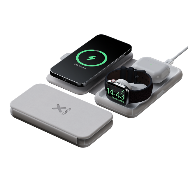 Cargador Inalámbrico de Viaje Xtorm 15W 3 en 1 Plegable, XWF31