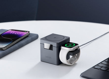 Anker Cargador Inalámbrico 3 en 1 MagSafe 15W Negro, Y1811