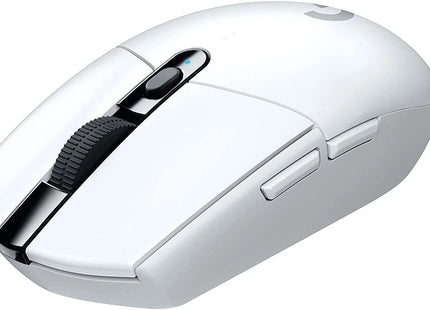 Logitech G305 vista superior con logo iluminado y acabado mate antideslizante