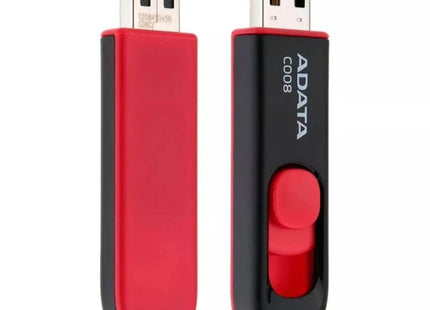 Memoria USB ADATA AC008 | 16GB | USB 2.0 | Black + Red | Retráctil