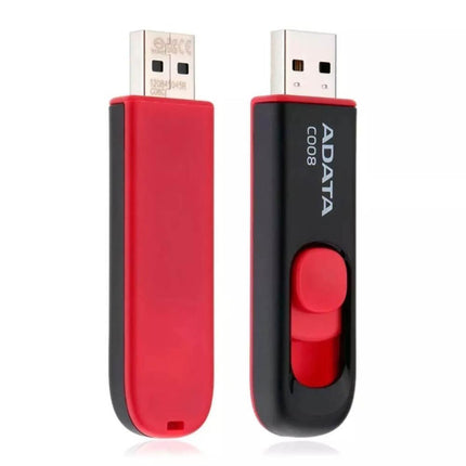 Memoria USB ADATA AC008-64G-RKD | 64GB | USB 2.0 | Negro y rojo