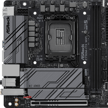Tarjeta Madre ASRock Z790M-ITX WiFi DDR5 | Mini ITX | LGA 1700 | DDR5 hasta 7200+ MHz | WiFi 6E