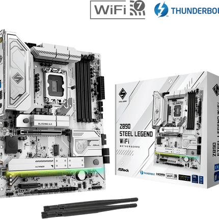 Tarjeta Madre ASRock Z890 STEEL LEGEND WIFI DDR5 | ATX | LGA 1851 | DDR5 hasta 8000+ MHz | Wi-Fi 6E | PCIe 5.0