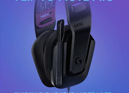 Headset Gaming Logitech G335 981-000977 | Alámbrico 3.5mm | Sonido Estéreo | Micrófono Flip-to-Mute | Negro