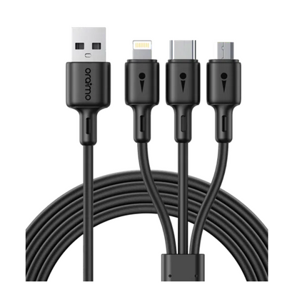 Cable 3 en 1 Oraimo Dura Line 3 | USB-A a Micro-USB | USB-C | Lightning | 1.2M | OCD-X93