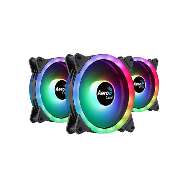Abanico AeroCool Duo 12 Pro | 3 Ventiladores ARGB Pro | 120mm | Concentrador de Control RGB | Control Remoto