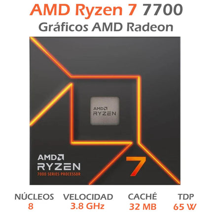 Procesador AMD Ryzen 7 7700 | 7ª Gen | 5.3 GHz | AM5