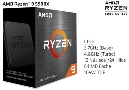 Procesador AMD Ryzen 9 5900X | 5ª Gen | 3.7 GHz | AM4