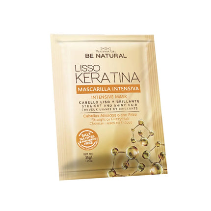 Mascarilla Lisso Keratina 35 g | Placenta Life | Mini tratamiento intensivo para liso prolongado y frizz controlado
