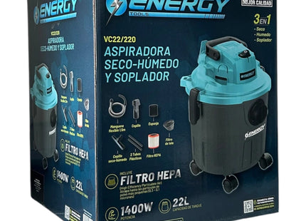 Energy VC22/120 Aspiradora Eléctrica 3 en 1 22 L 1400 W