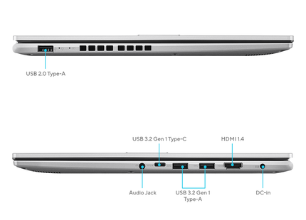 Laptop ASUS Vivobook 15 vista trasera bisagras y logo ASUS
