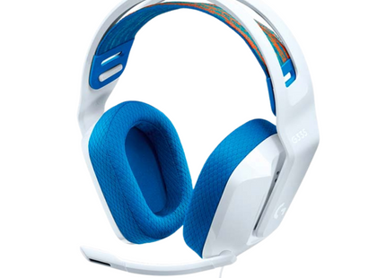 Headset Gaming Logitech G335 vista frontal con micrófono ajustable