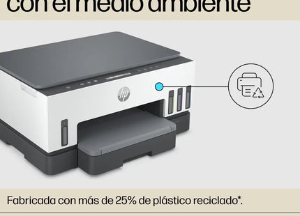 HP Smart Tank 720 vista de perfil mostrando bandeja de papel